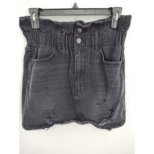 bridge by gly paper bag skirt black Wash denim size Small